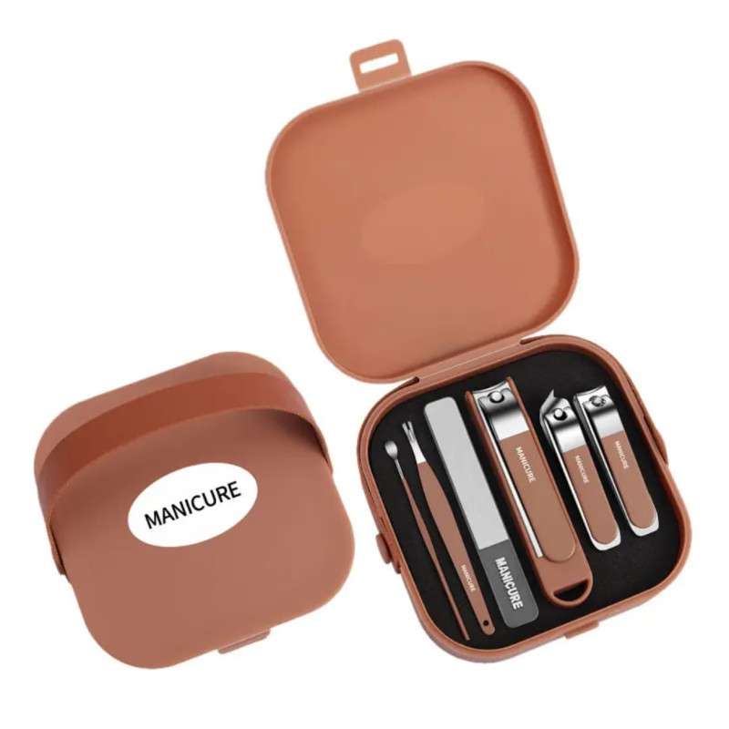 Anti Splash Nail Care 8 Pcs Manicure Set (Brown) (1)